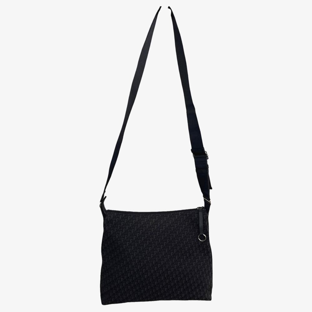 Dior Vintage Black Trotter Monogram Jacquard Crossbody Bag Made In Italy - Picture 2 of 12